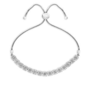 Sterling silver and diamond bracelet.